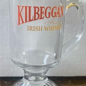 Irish Whiskey Glass with Red and Gold Design